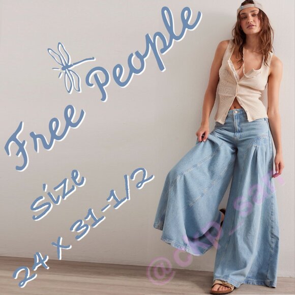 NWT Free People Pandora Wide-Leg Jeans Sz 24 - Picture 1 of 17